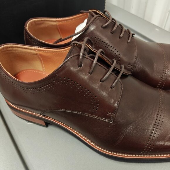 Perry Ellis Dark Brown Leather Brogue Oxfords Brand NEW - Picture 3 of 6
